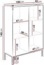 Μπουφές Como 100 2D-Fusiko-Mavro