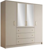 Ντουλάπα Retro D4 Lux τετράφυλλη-Cashmere