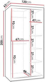 Ντουλάπα Selfie 120 συρόμενη-Cashmere - Image 3