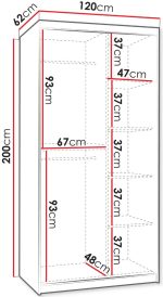 Ντουλάπα Wika 120 συρόμενη-Cashmere - Image 3