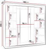 Ντουλάπα Wika 180 συρόμενη-Artisan - Image 3