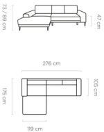 Γωνιακός καναπές Holland Mini-Gkri Skouro-Δεξιά - Image 3