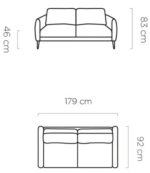 Καναπές Kida διθέσιος-Gkri Skouro - Image 3