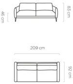 Καναπές Kida τριθέσιος-Sapio milo - Image 3