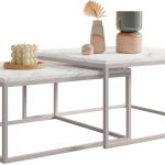 Σετ τραπεζάκια σαλονιού Dual -Leuko Marmaro