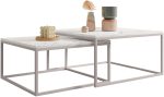 Σετ τραπεζάκια σαλονιού Dual -Leuko Marmaro