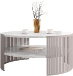 Τραπεζάκι σαλονιού Fikoli-Leuko Marmaro