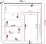 Ντουλάπα Modin συρόμενη-Leuko-Μήκος: 200 εκ. - Image 3