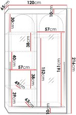 Ντουλάπα Modin συρόμενη-Leuko-Μήκος: 120 εκ. - Image 2