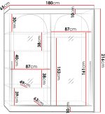 Ντουλάπα Modin συρόμενη-Leuko-Μήκος: 180 εκ. - Image 3