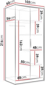 Ντουλάπα Tireno δίφυλλη - Image 3