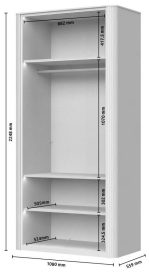 Ντουλάπα Dutchess δίφυλλη glass - Image 4