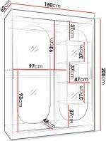 Ντουλάπα Bahrajn 150 συρόμενη-Mauro - Image 2