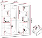 Ντουλάπα Bahrajn 180 συρόμενη-Mauro - Image 2