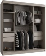 Ντουλάπα Bahrajn 180 συρόμενη-Cashmere - Image 4