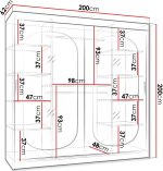 Ντουλάπα Bahrajn 200 συρόμενη-Cashmere - Image 3