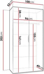 Ντουλάπα Malaga δίφυλλη-Mauro - Image 3