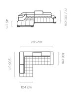 Γωνιακός καναπές Mogrio-Gkri Skouro-Αριστερή - Image 3