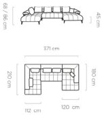 Γωνιακός καναπές Magnito Plus-Gkri-Δεξιά - Image 3