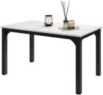 Επεκτεινόμενο τραπέζι Focus -Leuko Marmaro-Μήκος: 140 εκ.