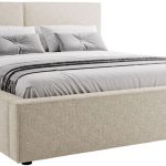Επενδυμένο κρεβάτι Santos-Beige-180 x 200