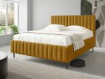 Επενδυμένο κρεβάτι Lewezo-Moustardi-140 x 200 - Image 2