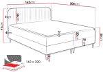 Επενδυμένο κρεβάτι Box Best I-Mauro-160 x 200 - Image 3