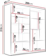 Ντουλάπα Boston 203 συρόμενη-Graphite - Image 3