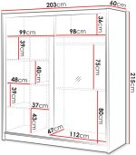 Ντουλάπα London 203 συρόμενη - Image 3