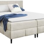 Επενδυμένο κρεβάτι Box Best II-Krem-140 x 200
