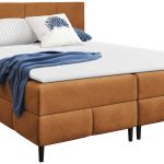 Επενδυμένο κρεβάτι Box Best II-Portokali-180 x 200