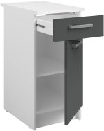 Επιδαπέδιο ντουλάπι Jeden 40 2D-Γκρι Γυαλιστερό - Λευκό - Image 4