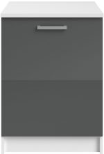 Επιδαπέδιο ντουλάπι Jeden 60 1D-Γκρι Γυαλιστερό - Λευκό