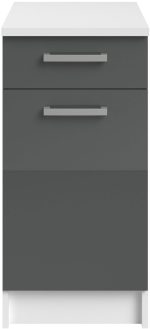 Επιδαπέδιο ντουλάπι Jeden 40 2D-Γκρι Γυαλιστερό - Λευκό