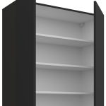 Κρεμαστό ντουλάπι Arianna 80 G 90 2F-Μαύρο