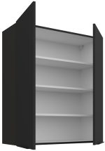 Κρεμαστό ντουλάπι Arianna 80 G 90 2F-Μαύρο