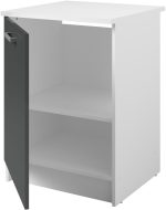 Επιδαπέδιο ντουλάπι Jeden 60 1D-Γκρι Γυαλιστερό - Λευκό - Image 5