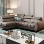 Γωνιακός καναπές Calyra Mini Lthr-Καφέ-Αριστερή