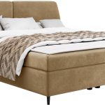 Επενδυμένο κρεβάτι Madryt-140 x 200-Καφέ Ανοιχτό