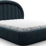 Επενδυμένο κρεβάτι Circle-160 x 200-Μπλε Σκούρο
