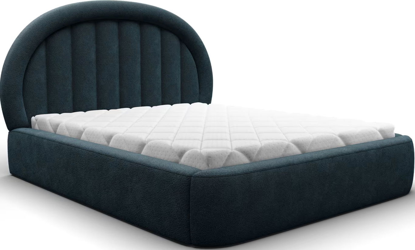 p41dczyvzcu2hzrcryhsban1h781 Επενδυμένο κρεβάτι Circle-160 x 200-Μπλε Σκούρο - Image 1