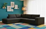Γωνιακός καναπές Carla-Δεξιά-280φ 220β-Μαύρο - Image 2