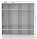 Ντουλάπα συρόμενη Giallo 230 με καθρέπτη - Image 2