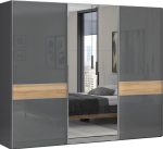 Ντουλάπα συρόμενη τρίφυλλη Agate 280 με καθρέπτη - Image 2