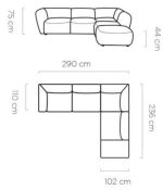 Γωνιακός καναπές Canada L-Krem-Δεξιά - Image 3