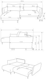 Γωνιακός καναπές Laurie-Krem - Image 3