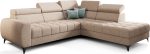 Γωνιακός καναπές Calyra-Μπεζ-Δεξιά