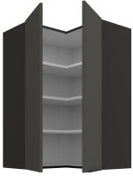 Κρεμαστό ντουλάπι γωνιακό Arianna 60x60 GN 90 2F-Γκρι - Image 2
