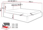 Επενδυμένο κρεβάτι Pirkun-160 x 200-Ανθρακί - Image 3