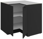 Επιδαπέδιο ντουλάπι γωνιακό Arianna 90x90 DN 2F BB-Μαύρο - Image 2